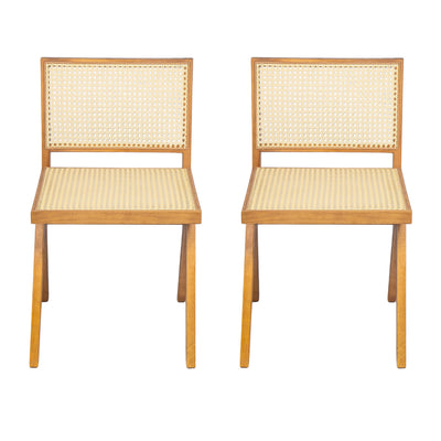 Chandigarh Dining Room Chairs With Natural Rattan (Set of 2)