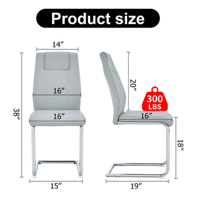 Modern Dining Chairs With Padded Seat, Metal Legs