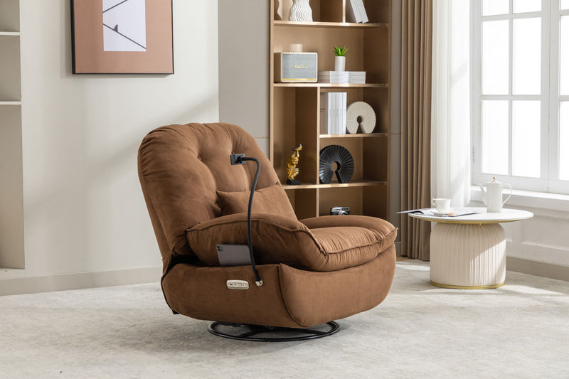 Power Recliner Swivel Glider USB Charger With Bluetooth Music Player, Sleep, Working, Game And Leisure