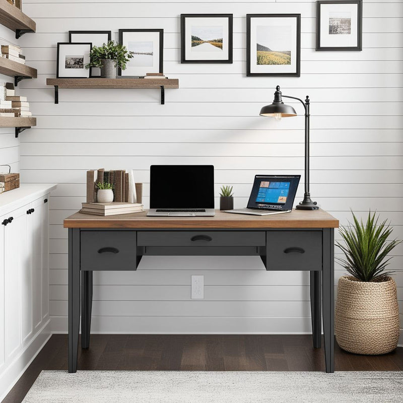 Essex - Writing Desk - Black, Whiskey