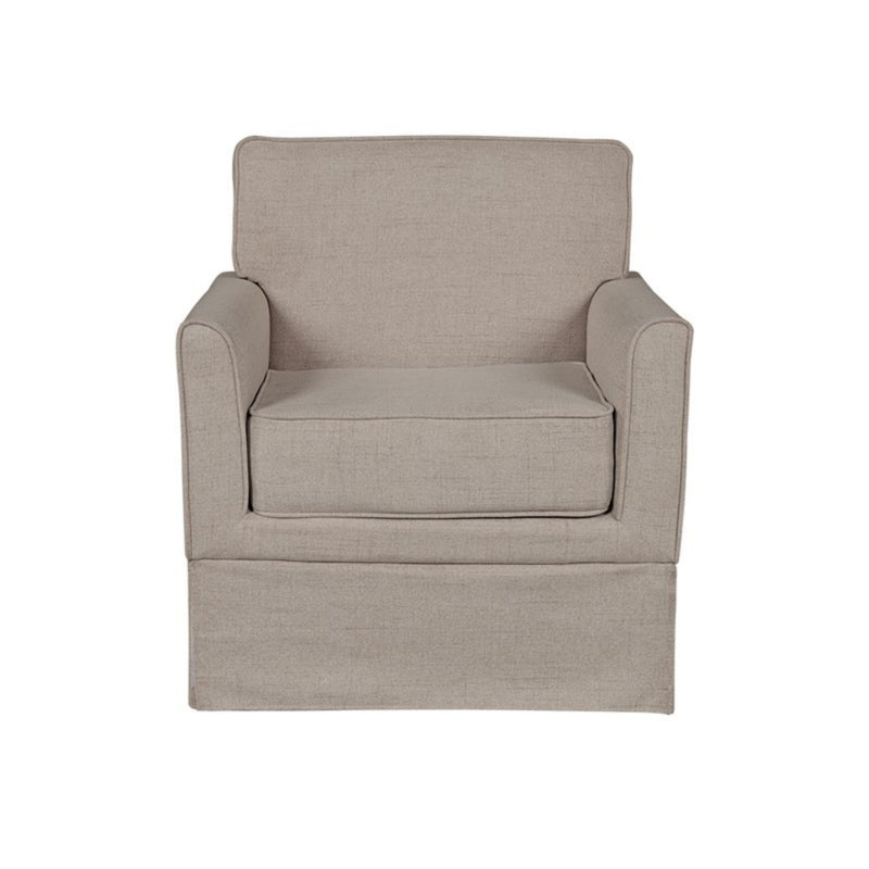 Timeless Slipcover Accent Armchair With Track Arm Silhouette Upholstered - Light Brown
