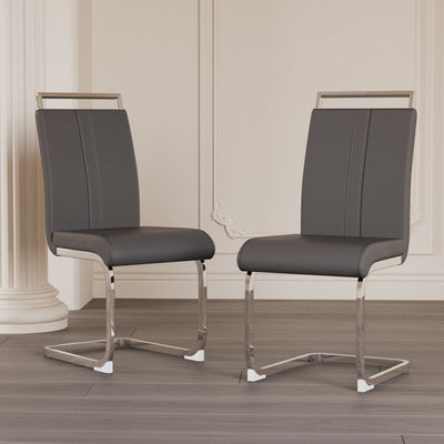 Modern Dining Chairs With Padded Seat, High Back