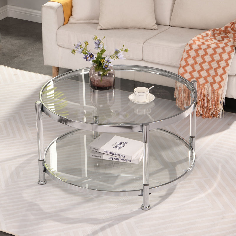 Contemporary Round Tempered Glass Table