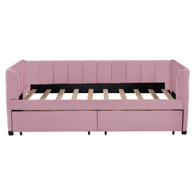 Upholstered Daybed With Ergonomic Design Backrest