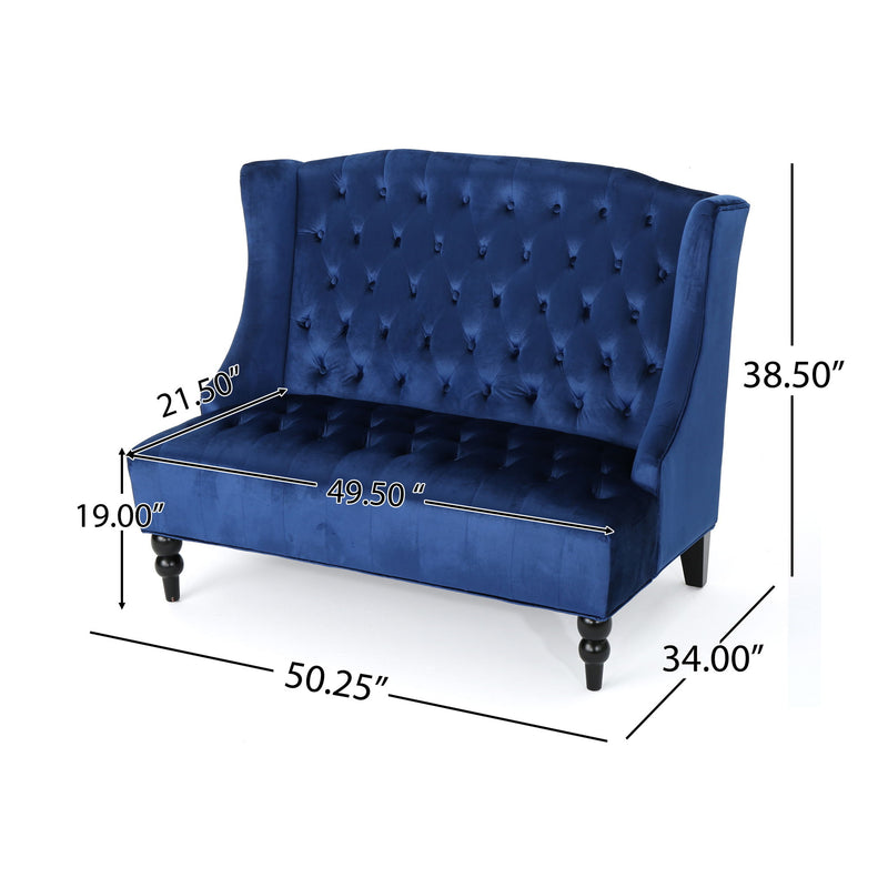 Nurturing - Upholstered Loveseat With Wing Back And Diamond Tufting