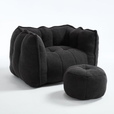 Soft Chenille Bean Bag Chair With High Resilient Foam
