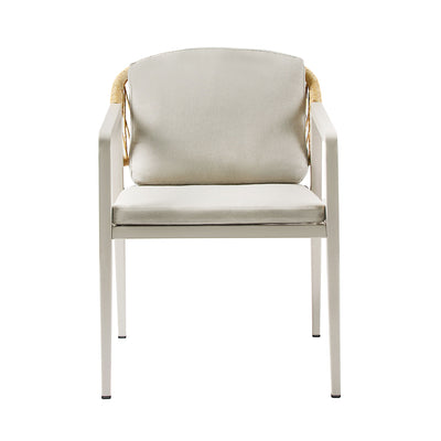 Modern Outdoor Dining Set With Expandable Acacia Wood Table