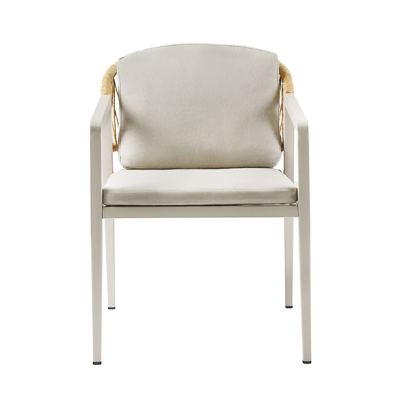 Modern Outdoor Dining Set With Expandable Acacia Wood Table