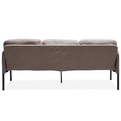 Modern L Shaped 3 Seater Sofa With Ottoman, Upholstered Couch For Small Spaces