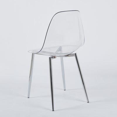 Transparent Plastic Seat Dining Chair (Set of 4)