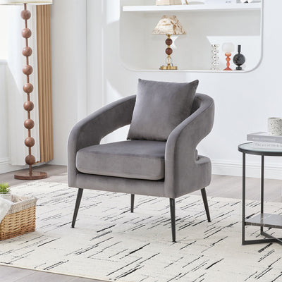 Open Back Accent Chair, Round Sofa Lounge Armchair