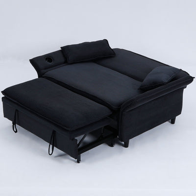 Modern Fabric Multi-Functional Sofa Bed With Adjustable Armrests And Backrests