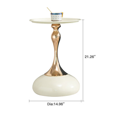 Modern Round Side Table For Small Spaces With Carbon Steel Construction