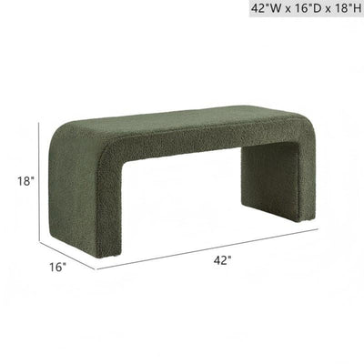 Modern Contemporary Boucle Waterfall Bench