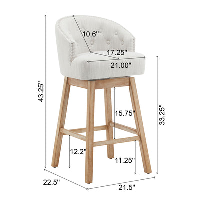 360 Degree Rotation Swivel Counter Stools (Set of 2)