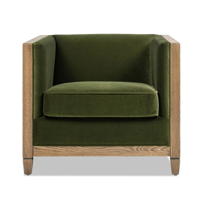Georgia - Cane Tuxedo Armchair - Olive Green