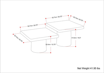 Zachary - 2 Piece Set Cast Aluminum Coffee Table - Black