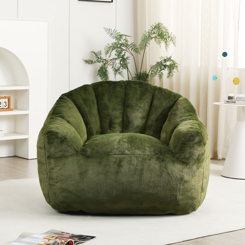Beanbag Chair, Beanbag Sofa Chair With Armrests Stuffed High Density Foam