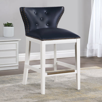 Macon - Counter Stool With Accents - Dark Blue