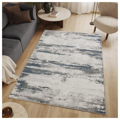 Geometrix - 5'3" X 7'3" Area Rug With Geometric 3D Effect - Gray / Ivory