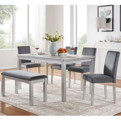 Dining Table Set, Table With A Rectangular Table And Upholstered Chairs