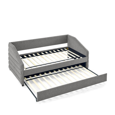 Elegant Daybed With Trundle Upholstered Tufted Sofa Bed