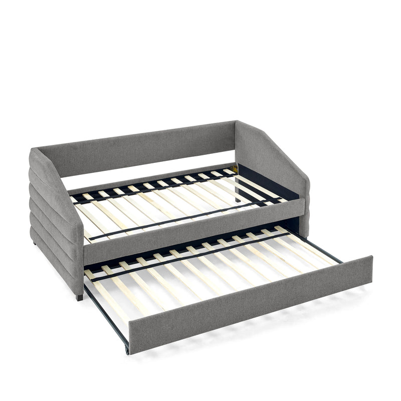 Elegant Daybed With Trundle Upholstered Tufted Sofa Bed