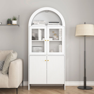 Modern Tech Inspired Dome Cabinet With LED Lighting