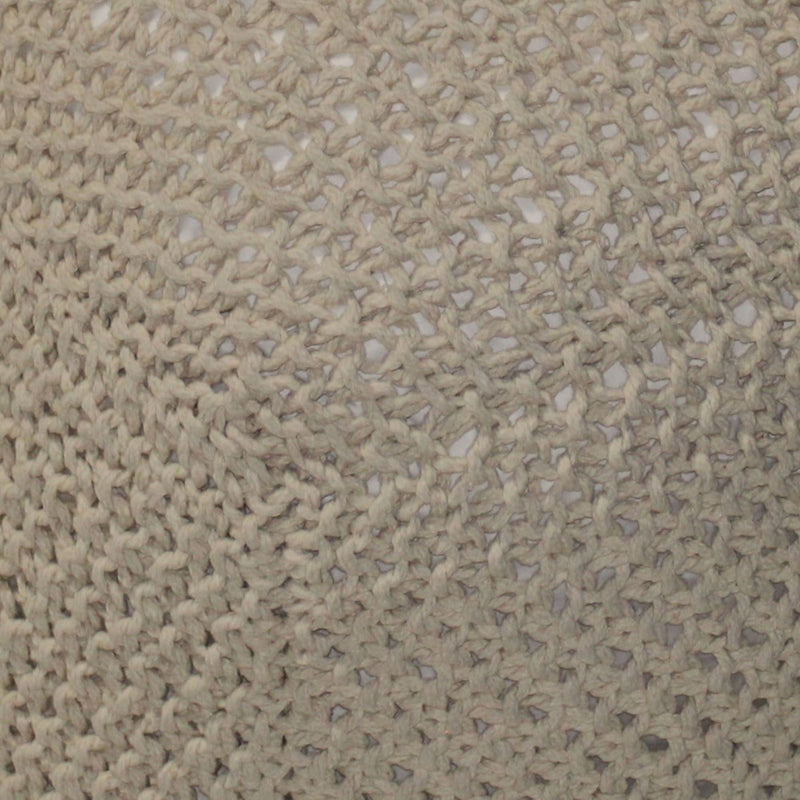 Semi Rounded Pouf, Cable Knitted, Perfect Seating