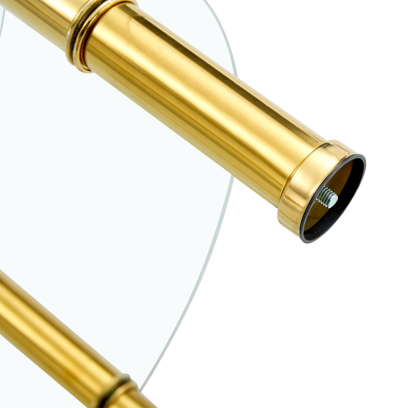 Contemporary Minimalist Double Layer Tempered Glass Coffee Table