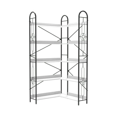 Industrial Style Corner Bookshelf With Thickened Iron Frame