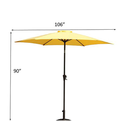 8.8' Outdoor Aluminum Patio Umbrella With 42 Pound Square Resin Umbrella Base