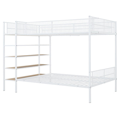 Bunk Bed With 5 Tier Shelves
