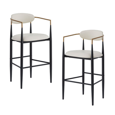 Upholstered Barstools With Back For Kitchen (Set of 2)