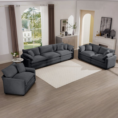 Elegant Corduroy Oversized Sectional Sofa Set With Deep Seats And Flexible Layout