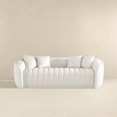 Markus - Mid-Century Modern Luxury Tight Back Couch - White