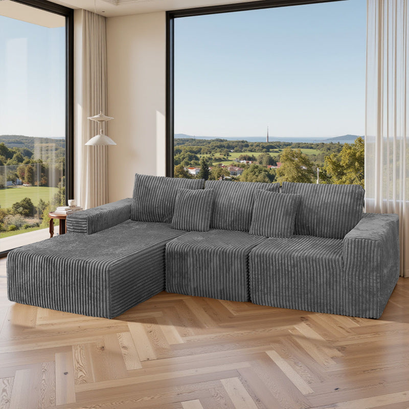 Modern Cloud Sectional Sofa With L-Shape Chaise