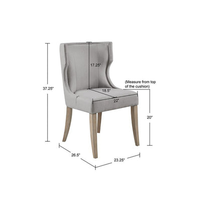 Upholstered Wingback Dining Chair - Light Gray