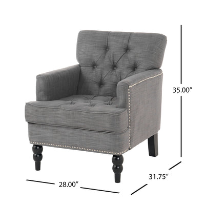 Harrison - Tufted Club Chair With Button Tufted Back And Birch Wood Legs